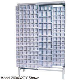 Gondola Free Standing Slider System With 52 Bins Ivory