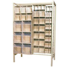 Quantum Gondola QS-BIG-101 Free Standing Slider System With 28 Variety Bins Ivory