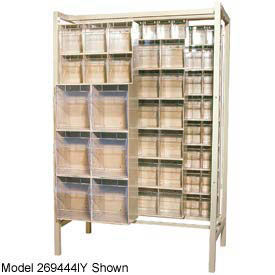 Quantum Gondola Free Standing Slider System With 28 Variety Bins White