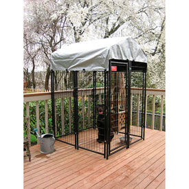 Uptown Dog Welded Wire Kennel With Cover 4' x 4' x 6' Black