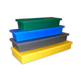 Storage Container with Lid, 18-1/2"L x 3"W x 2-1/2"H, Yellow