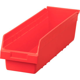 ShelfMax® Plastic Nesting Shelf Bin - 6-5/8"W x 23-5/8"L x 6"H Red