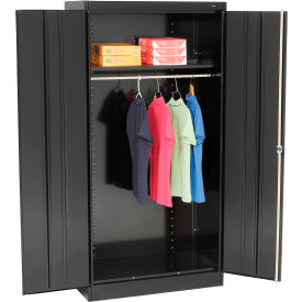 Standard Wardrobe Cabinet - 36x18x72 Black Unassembled