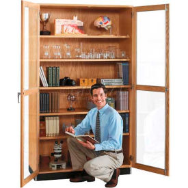 Wood Clear Door Storage Cabinet - 36"W x 16"D x 84"H