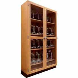 Wood Clear Door Storage Cabinet - 48"W x 22"D x 84"H