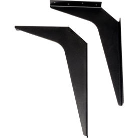 Wall Mount Brackets For 24" Deep ADA Locker Bench Top, Black, Pair