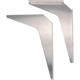 Wall Mount Brackets For 24" Deep ADA Locker Bench Top, Stainless Steel, Pair