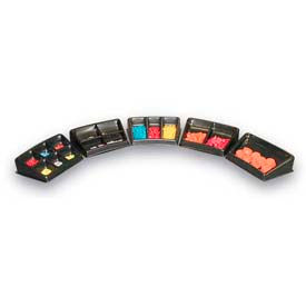 Thermoformed Plastic Parts Tray, 12-1/2" X 8-1/2" X 3", 6 Compartments, Black