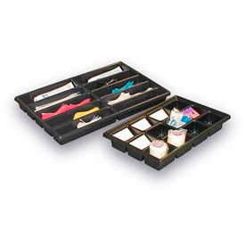 Thermoformed Plastic Parts Tray, 17" X 11" X 2-1/2", 12 Compartments, Black