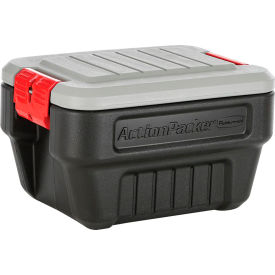 Action Packer Plastic Lockable Storage Box, 20"L x 14-5/8"W x 12"H, Black