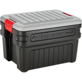Action Packer Plastic Lockable Storage Box, 26-1/8"L x 18-1/2"W x 17"H, Black
