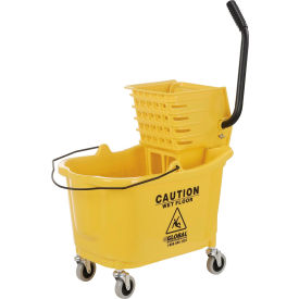 Mop Bucket & Wringer Combo, 38 Qt., Side Press, Yellow
