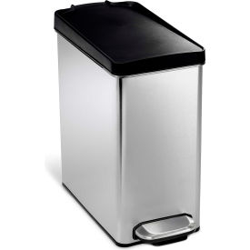 Profile Step Can with Plastic Lid - 2-3/5 Gallon Brushed SS