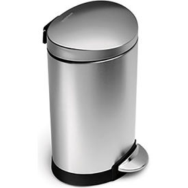 Mini Semi Round Step Can - 1-3/5 Gallon Brushed SS