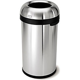 Steel Stainless Bullet Open Top Trash Can, 16 Gallon