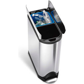 Recycling Can, 10.5 Gallon, Brushed Stainless