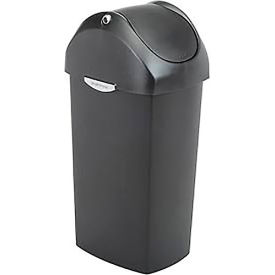 Plastic Swing Lid Can - 16 Gallon Black