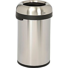 Stainless Steel Bullet Open Top Trash Can, 21 Gallon