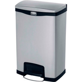 Slim Jim 1901992 Stainless Steel Step On Can, Front Step 13 Gallon - Black