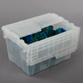 Flipak Attached Lid Container, 21-7/8"L x 15-1/4"W x 12-7/8"H, Clear