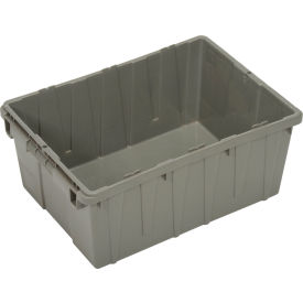 Plastic Nest Only Container, Closed Handle, 21-13/16"L x 15-3/16"W x 9-3/16"H, Gray