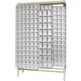 Gondola Free Standing Slider System with 303 Tip Out Bins, White