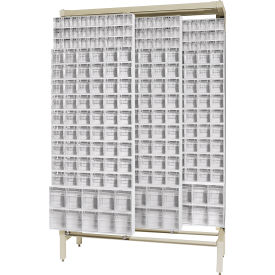 Gondola Free Standing Slider System with 364 Tip Out Bins, White