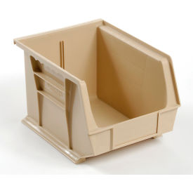 Plastic Hang & Stack Bin, 10-3/4"L x 8-1/4"W x 7"H, Beige