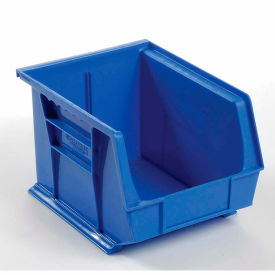 Plastic Hang & Stack Bin, 10-3/4"L x 8-1/4"W x 7"H, Blue