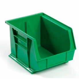 Plastic Hang & Stack Bin, 10-3/4"L x 8-1/4"W x 7"H, Green