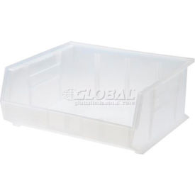 Plastic Hang & Stack Bin, 14-3/4"L x 16-3/4"W x 7"H, Clear