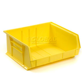 Plastic Hang & Stack Bin, 14-3/4"L x 16-3/4"W x 7"H, Yellow