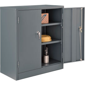 Counter Height Cabinet, 36"W x 18"D x 42"H, Assembled, Gray