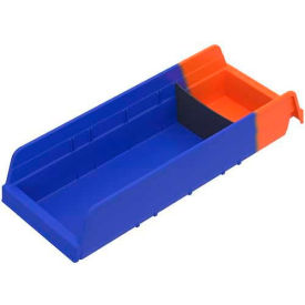 Indicator 36468BLUE Two Tone Double Hopper Shelf Bin - 6-5/8"W x 17-7/8"D x 4"H