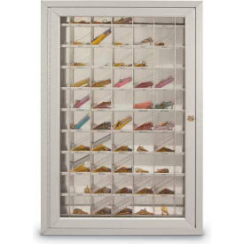 Aluminum Key & Credit Card Cabinet, 70 Pockets, 23"W x 3-1/4"D x 35"H, Satin