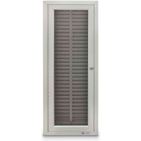 Badge Slot Wall Cabinet, 60 Slots, 13"W x 3-1/4"D x 35"H, Assembled, Satin
