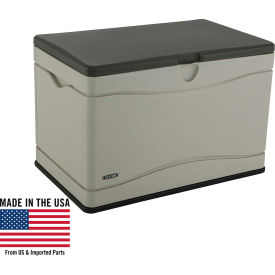 Outdoor Deck Storage Box 80 Gallon, Sand w/Brown Lid