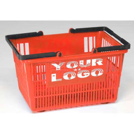 Tall Plastic Shopping Basket with Plastic Handle 19 Liter 16"L x 12"W x 10"H, Orange
