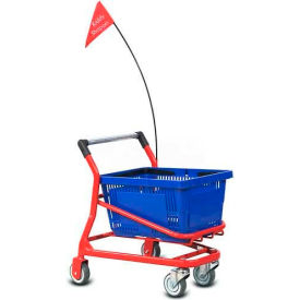 Kiddy EZcart for (1) 28 Liter Plastic Shopping Basket, Metallic Gray, Pack Qty of 2