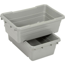 Cross Nest & Stack Jumbo Lug, 25"L x 16"W x 8-1/2"H, Gray, Poly