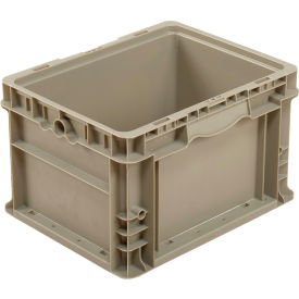 Stackable Straight Wall Container, Solid, 12"L x 15"W x 9"H, Gray