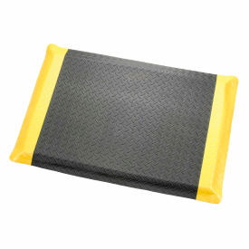 Diamond Deluxe Soft Foot Mat 9/16" Thick 4' x Up to 75' Black/Yellow Border