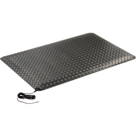 Electrically Conductive Diamond-Plate Mat 9/16" Thick 3' x Up to 75' Black