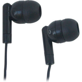 Disposable Earbuds with Silicone Tips and 6-ft. Cord, 3.5mm RA Plug, Black