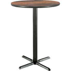 36" Round Bar Height Restaurant Table, Walnut