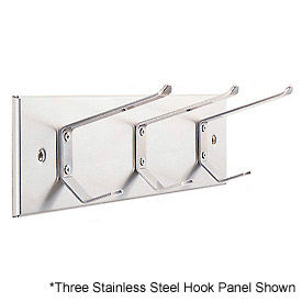 - Material: Stainless Steel
- Features: Six Hooks
- Color: Silver
- Mounting: Wall-mounted
- Dimensions: 18" x 6"