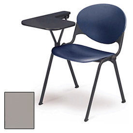 Stacking Arm Chair Desk w/ Right Handed Tablet - Cool Gray Seat & Back