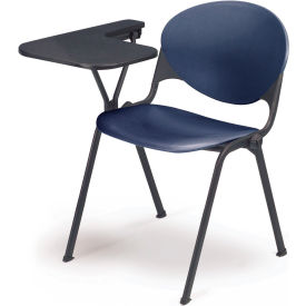 Stacking Arm Chair Desk w/ Right Handed Tablet - Navy Seat & Back