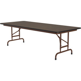 Adjustable Height Melamine Folding Table, 30" x 72", Walnut