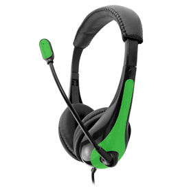 Single Plug Headset with Microphone, Green